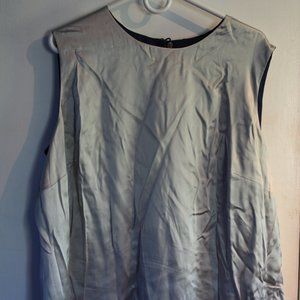 100% reversible silk tank top - blue gray